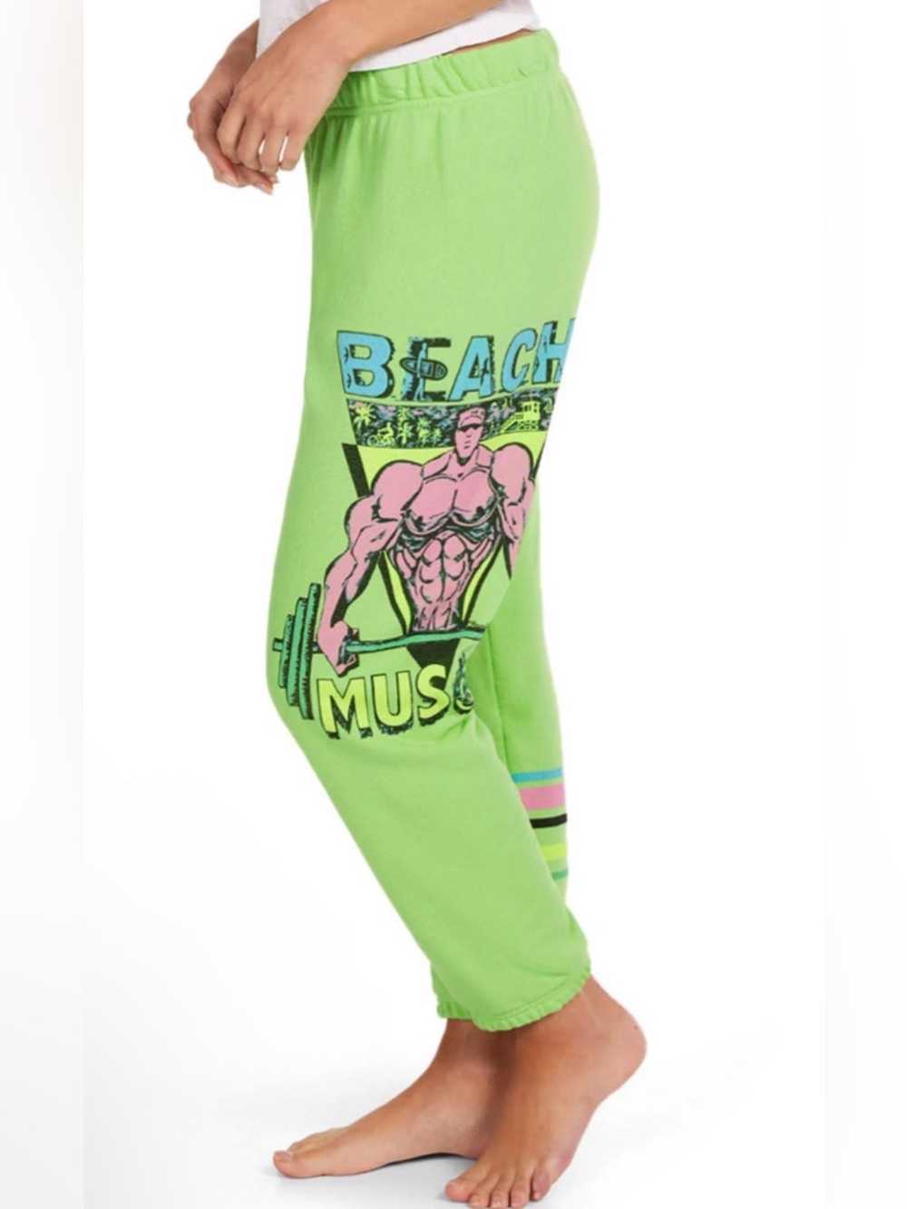 Lauren Moshi JOHANA BEACH MUSCLE Cropped Sweatpants Size M